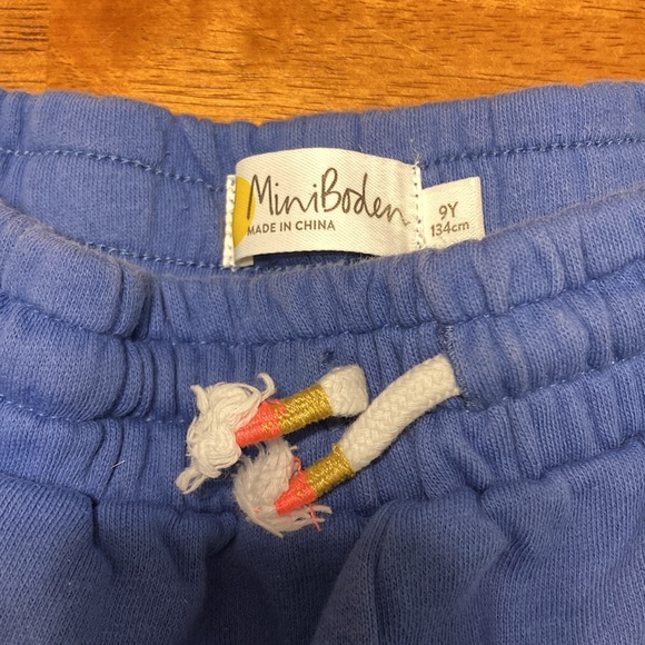 Mini Boden Kids Girls Size 9 Years Blue Knit Shorts Reversible Sequins Fearless - Picture 4 of 7